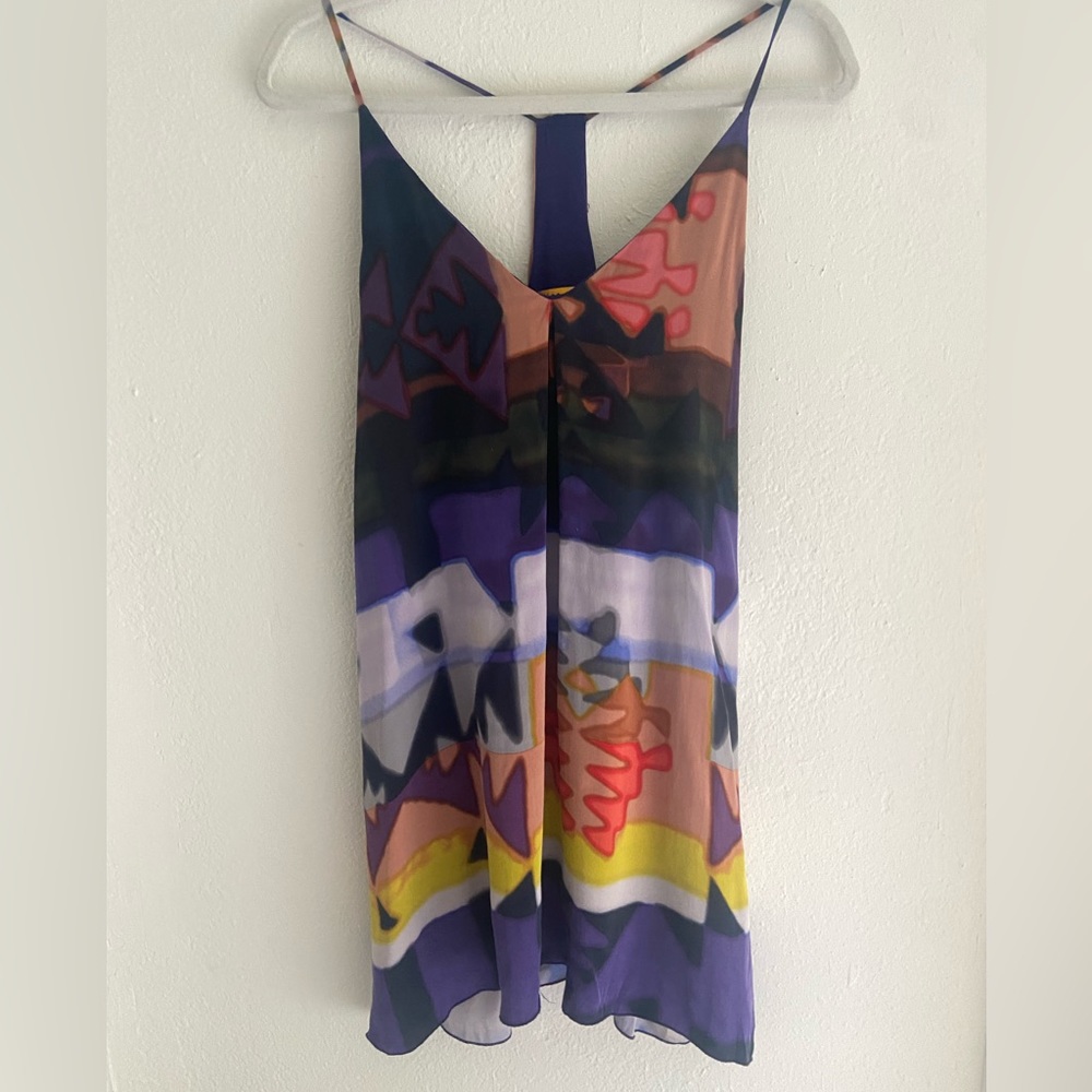 Alice + Olivia Silk Abstract Print Dress M
